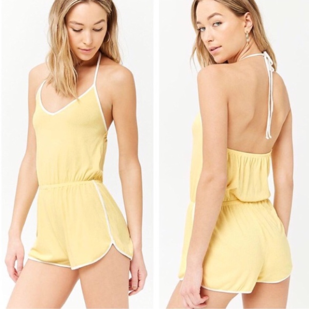 Yellow Ribbed Romper